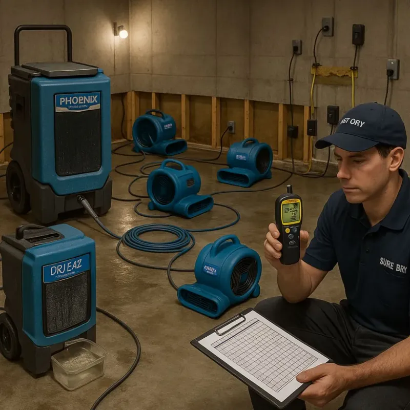 Structural Drying and Dehumidification process in Nixa, MO